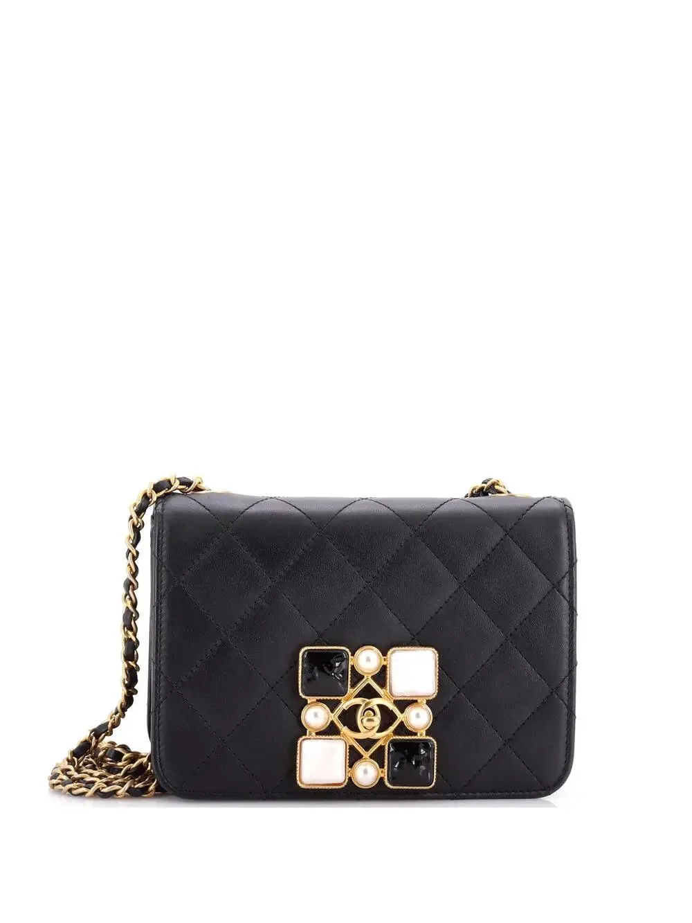 Chanel Resin And Pearl Cc Full Flap Bag #240085C46B